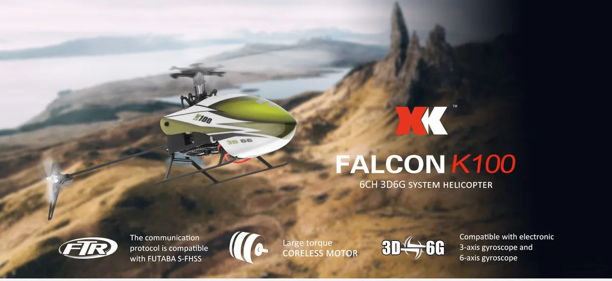 Wltoys XK K100 Falcom 6CH Flybarless 3D 6G система дистанционного управления игрушка бесщеточный мотор вертолет RTF VS Wltoys V977