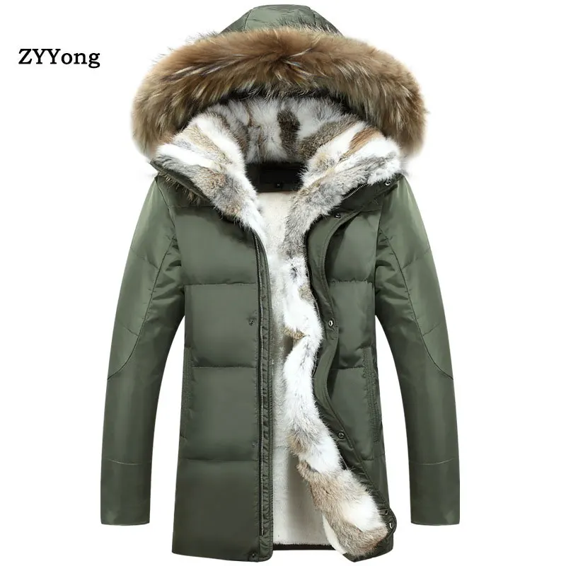 2020 Winter Men and Women High Quality Cotton Hooded Jackets Men's Fashion Rabbit's hair Jacket Casual Thicken Parkas Coat Men