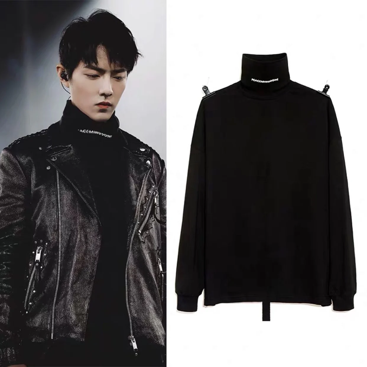 

Bigbang Shirt G Dragon Same Style Hoodie Peaceminusone PMO Turtle Neck Long Sleeve Couple Clothes Blusa Element