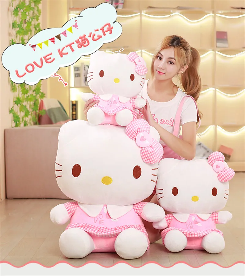 Оригинальные куклы Hellokitty плюшевые игрушки, очаровательные Куклы hello kitty, подарок на день девочек, Рождественский подарок/40 см