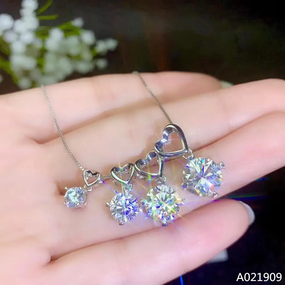 

KJJEAXCMY boutique jewelry 925 sterling silver inlaid Mosang Diamond Women's pendant support detection fashion trendy