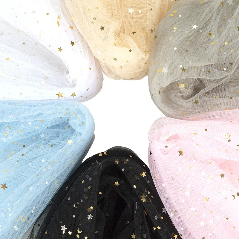 50*160 см Тюль со звездами и луной блестящая сетка для свадебного украшения Топпер