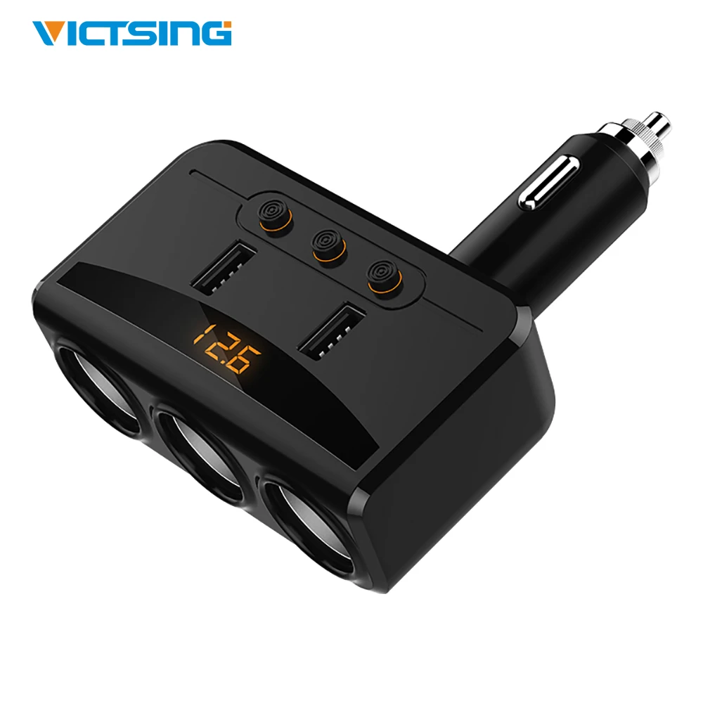 VicTsing автомобиля автомобильный прикуриватель Зарядное устройство с двойным USB 3