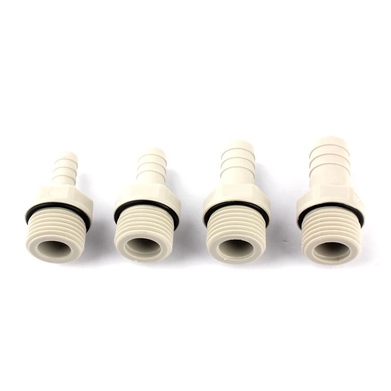 

2pcs/lot 1/2" 3/4" Male Thread To 8-25mm POM Pagoda Connector Soft Pipe Joint Plastic Tech Hose Connector With Washer