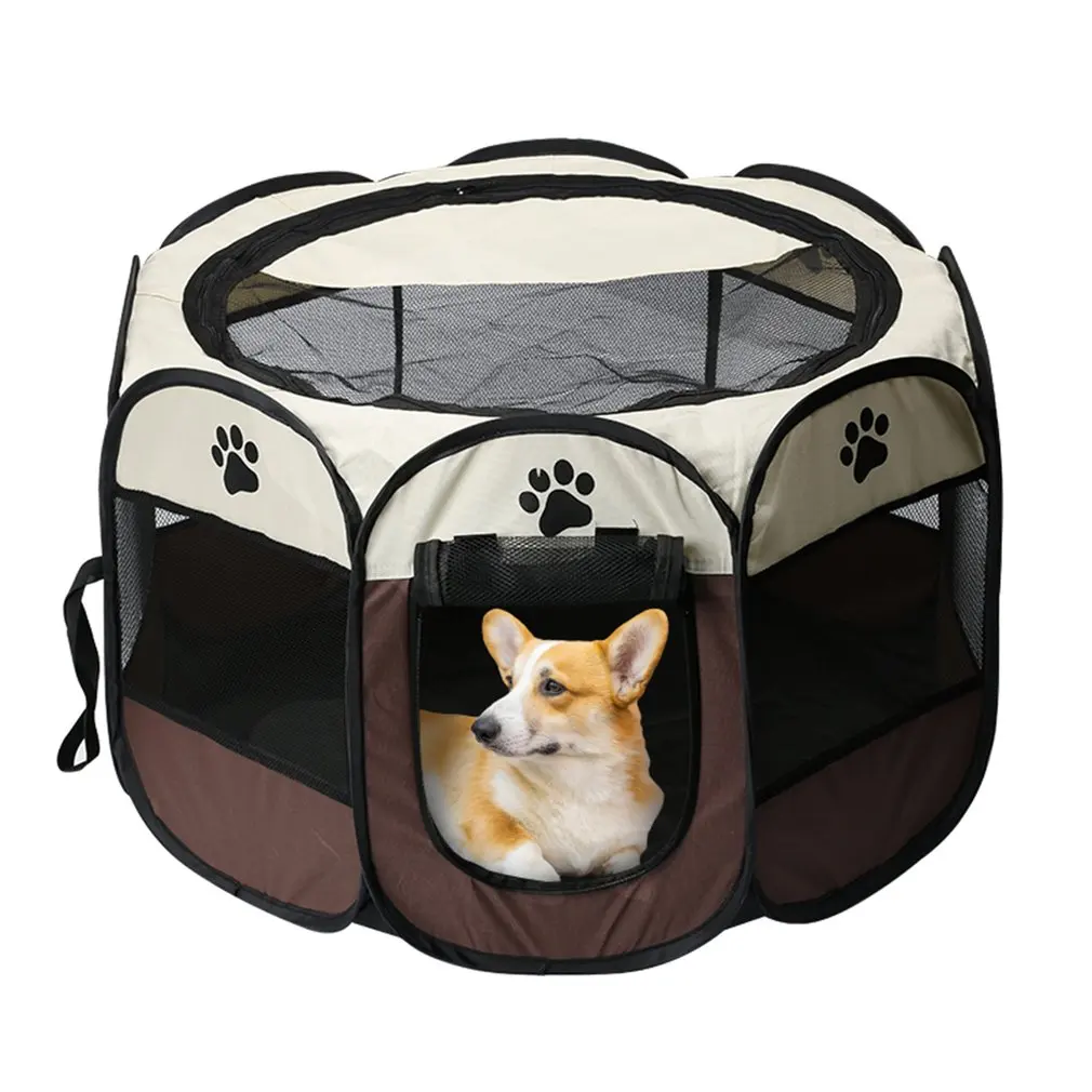 

Portable Pet Cage Folding Pet Tent Outdoor Dog House Octagon Cage For Cat Indoor Playpen Puppy Cats Kennel Easy Operation
