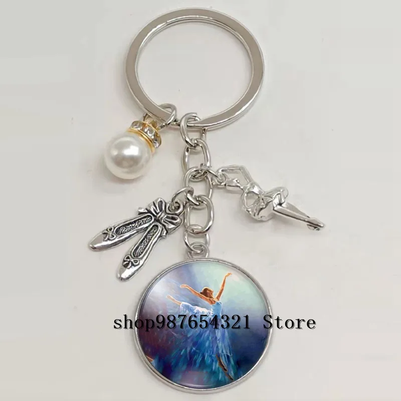 Модный брелок для ключей с красивой танцующей девушкой круглая подвеска-кабошон