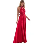 Пикантные Для женщин клуб красное платье повязки длинное платье Вечерние подружек невесты Бесконечность халат Longue Femme
