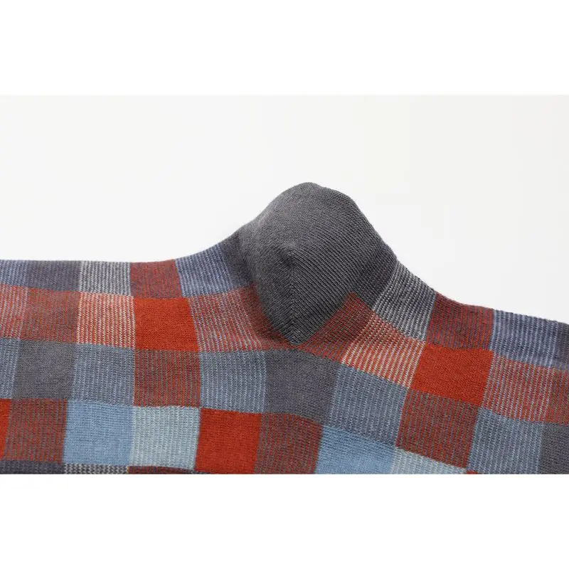 Французские клетчатые чулки хлопковые стандартные градиентные цветные