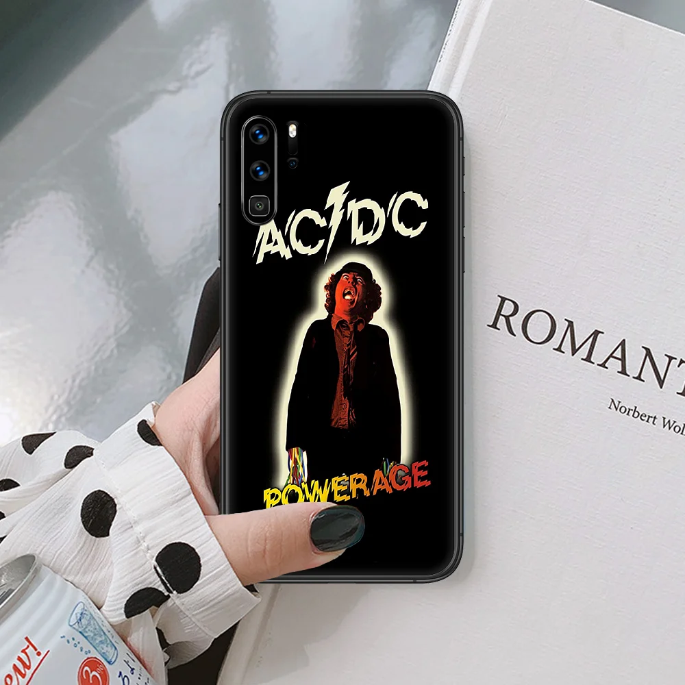 

AC DC band trend fashion logo Phone case For Huawei P 10 20 30 40 Mate Smart Lite Z 2019 Pro black black bumper pretty back