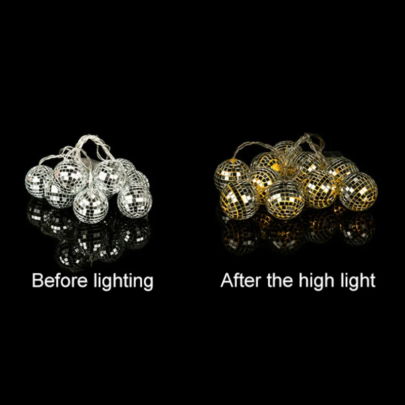 СВЕТОДИОДНАЯ Гирлянда для дискотеки с зеркальным шаром декоративный