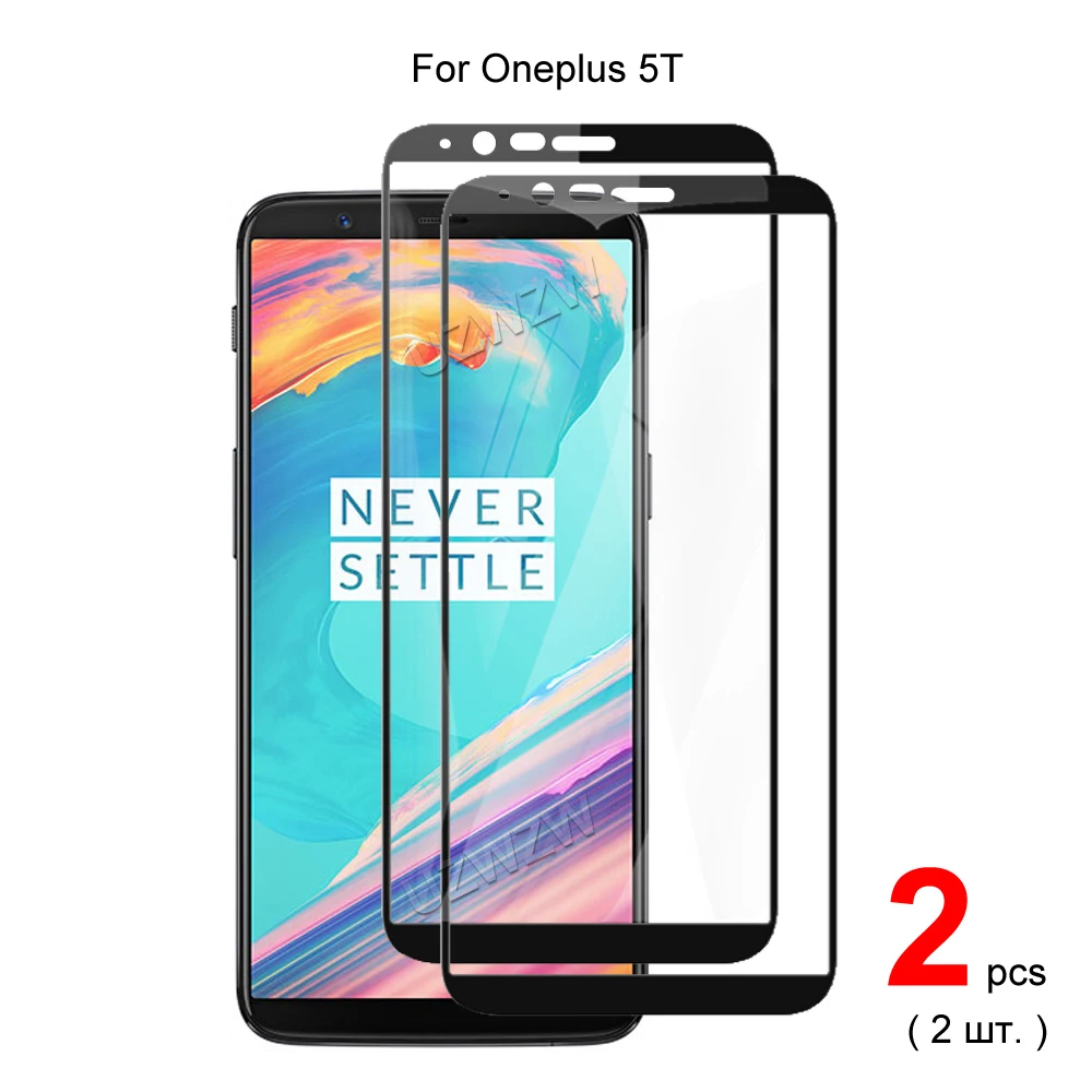 for oneplus 5t full coverage tempered glass phone screen protector protective guard film 2 5d 9h hardness free global shipping