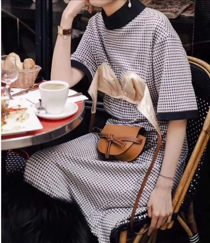 

Women's Saddle Bag 2020 Summer New Style Slant Bag Luxury Textured Bow Messenger Bag Fashion Shoulder Bag Designer Handbag