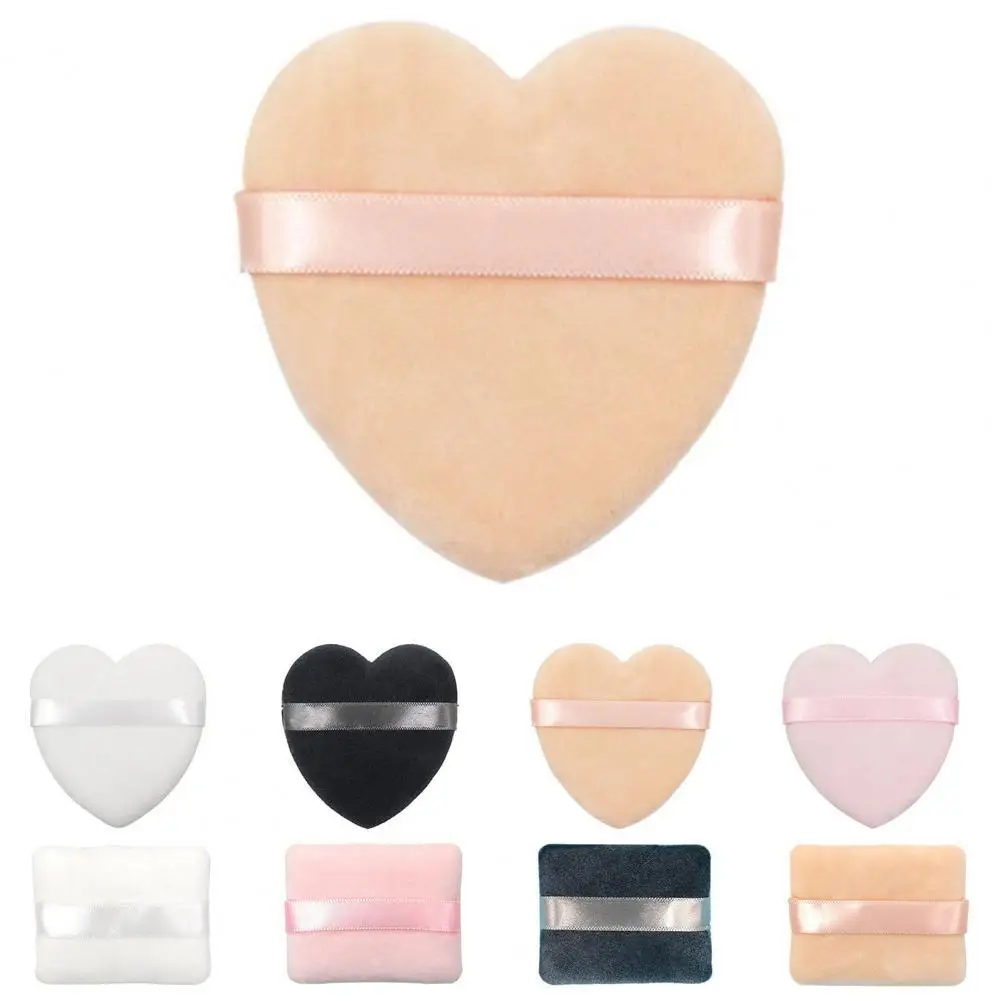 

Reusable Makeup Puff Heart-Shaped High Elasticity Large Face Powder Puffs Cotton Strap Sponges for Female