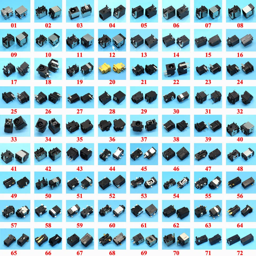 Комплект образцов: 72 модели шт. разъем питания постоянного тока для планшетов ПК