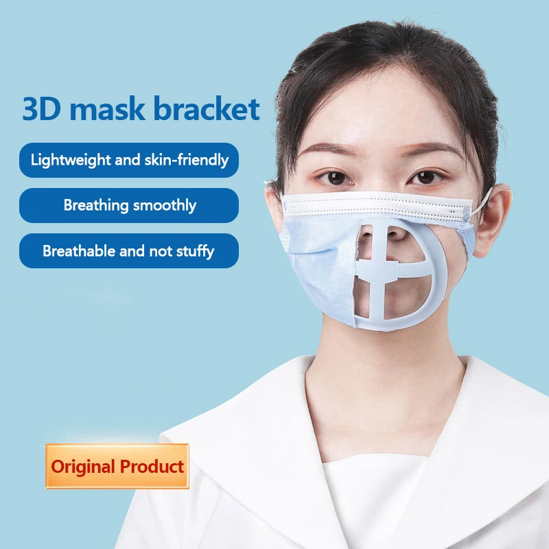 

5pcs 3d Mouth Mask Support Breathing Assist Mask Inner Cushion Bracket Food Grade Silicone Mask Holder Breathable Valve
