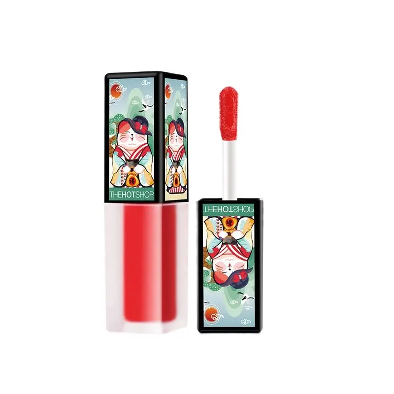 

4 Colors Lip Gloss Lucky Cat Theme Single Smooth Matte Liquid Lipstick Moisturizing Waterproof Long Lasting Lip Makeup Cosmetics