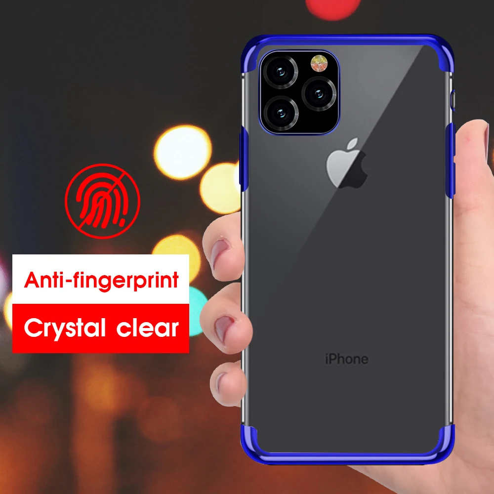 Luxury Soft Laser Plating Phone Case For iphone 11 pro max Clear ultra thin Protective Cover 2019 Cases capa | Мобильные телефоны и