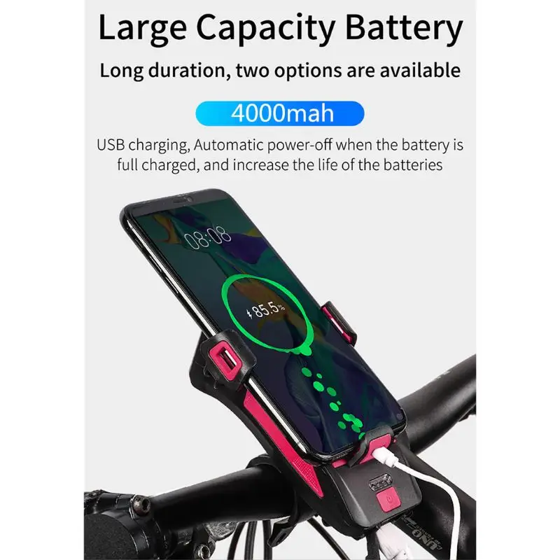 Водонепроницаемый велосипедный светильник с велосипедным рожком/держателем для