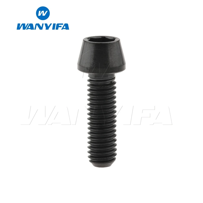 Wanyifa Винт С Титановым болтом M5x9 15, 16, 18, 20, 25 30 35, 40 45 50 55 60 мм шестигранный ключ заостренная форма кисти для Велосипедный вынос руля - Цвет: M5x16 Black