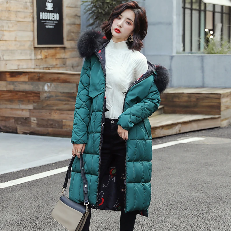 Fitaylor зимняя длинная куртка женская хлопковая стеганая теплая парка с большим