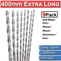 15 65mm extra long twist drill bits 67891011121314mm high speed steel twist drill bits woodworking hss metal wood bits