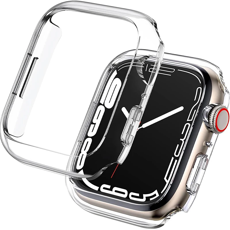 

Чехол с полным покрытием для Apple Watch series 7, чехол из ТПУ, бампер, мягкая рамка, чехол с защитой экрана для Iwatch7 41 мм 45 мм, аксессуары