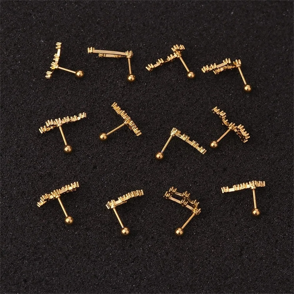 

3 Colors Korean Version Of The New Fashion Zircon Twelve Constellation Ear Bone Nail Stainless Steel Screw Ball Earing