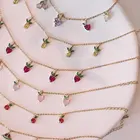 Летняя серия милых ювелирных изделий для женщин вишня Персик кристалл 5 фруктов Подвески золотой браслет-цепочка Мужские Женские браслеты на руку