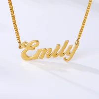 custom name necklaces women box chain stainless steel cursive name necklace on the neck personalized womens jewelry gifts