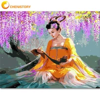 chenistory 60x75cm frame painting by numbers for adults chinese figure picture oil paint by number modern home wall art photo