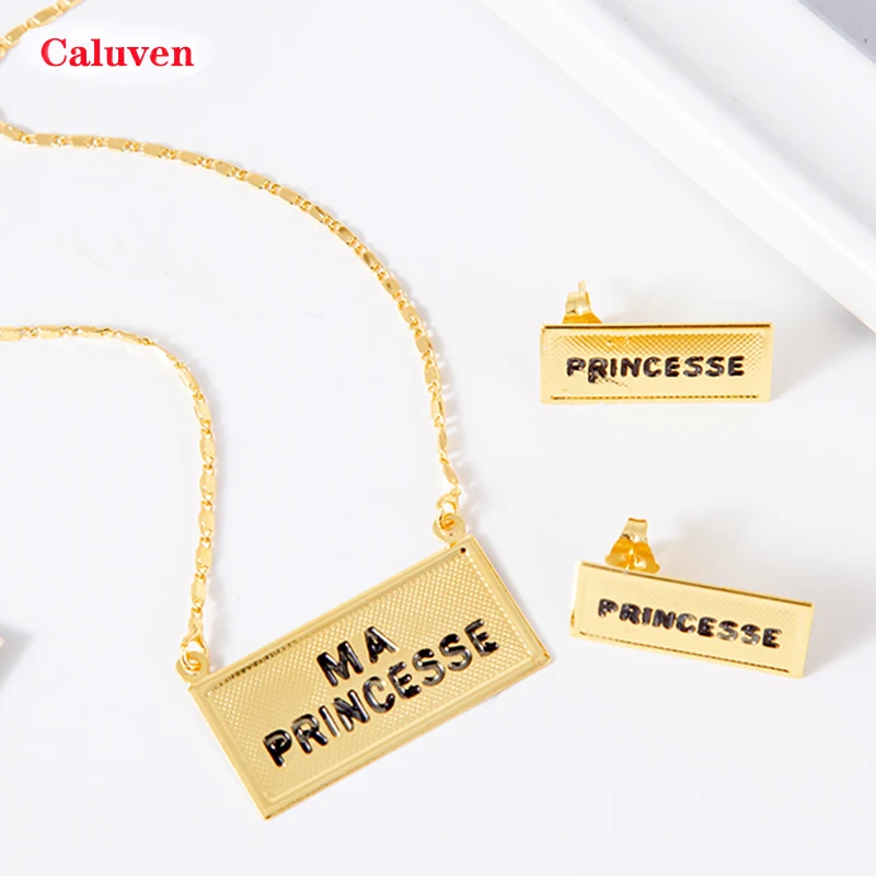 Ожерелье с именем ювелирные наборы для женщин и девочек квадратные изделия