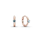 Женские серьги-кольца, серебряные, розовые, светло-голубые серьги Huggie, 289304C02