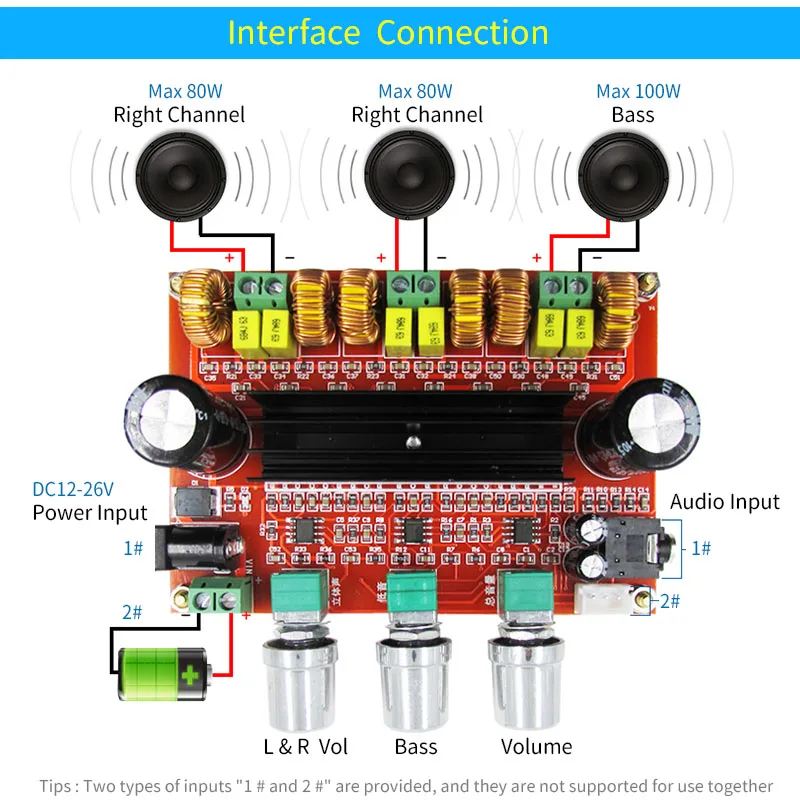 Усилитель UNISIAN TPA3116 2 1 Auido Плата усилителя басов 1X 100 Вт 2X80W Chaneel Hi Fi цифровые