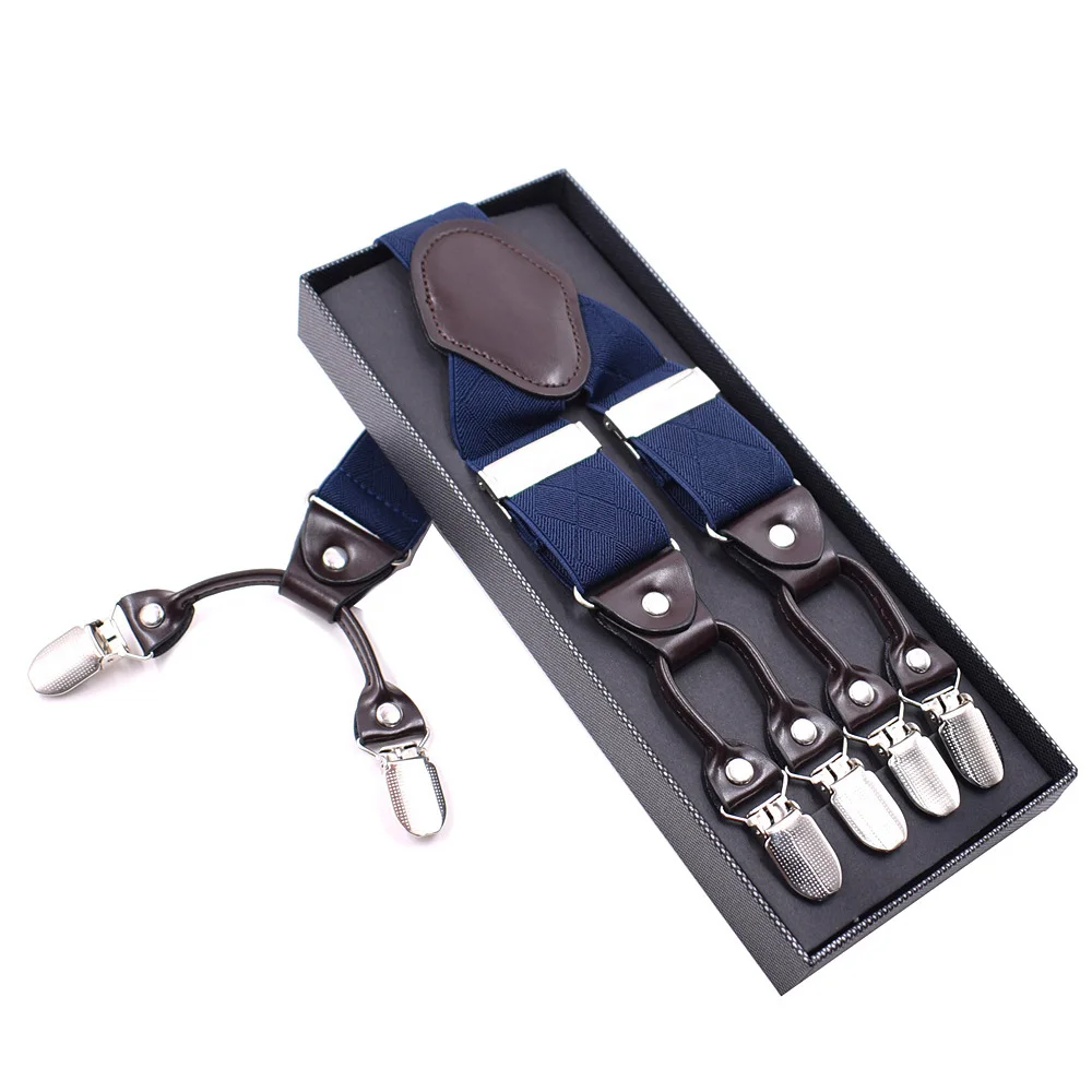 35 мм широкий Для мужчин подтяжки высокие эластичные регулируемые 6 сильных