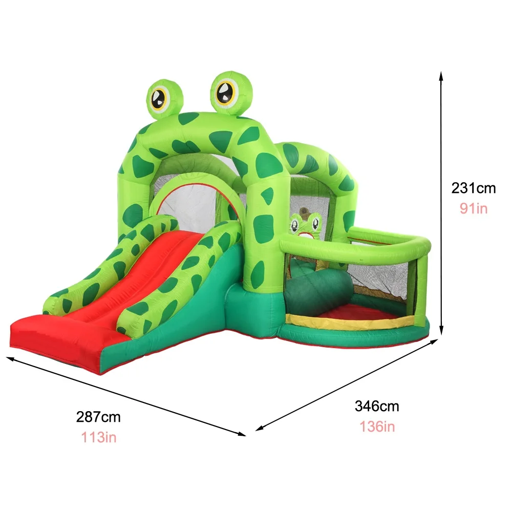 

(US) Frog Inflatable Castle 420d Oxford 840d Face Castle For Spring Outing Children's Castle Go On Spring Outing Bounce House