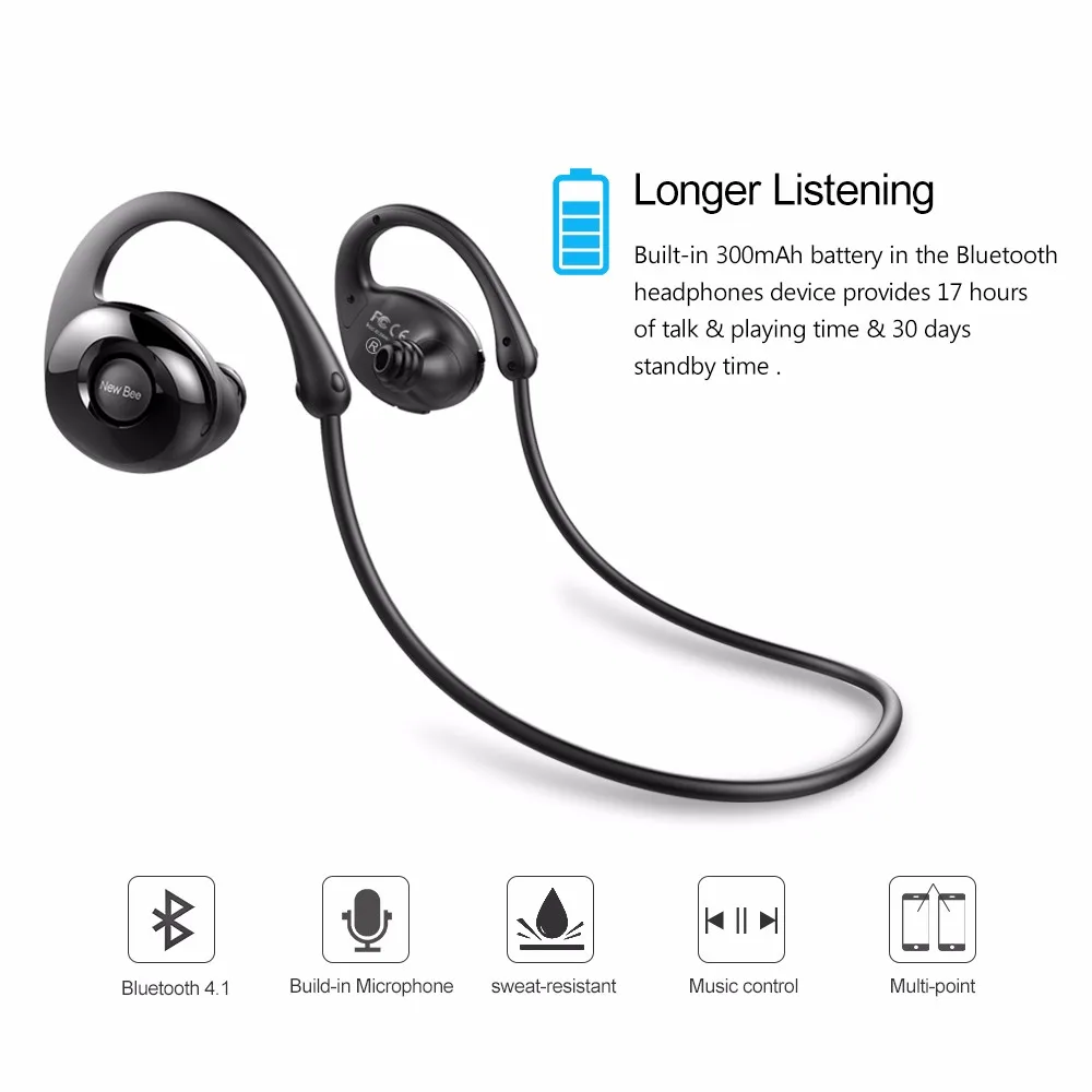 Новинка, наушники Bee, Bluetooth, Беспроводные спортивные наушники, улитка, дизайн HiFi, наушники с микрофоном, шагомером, приложение для телефона