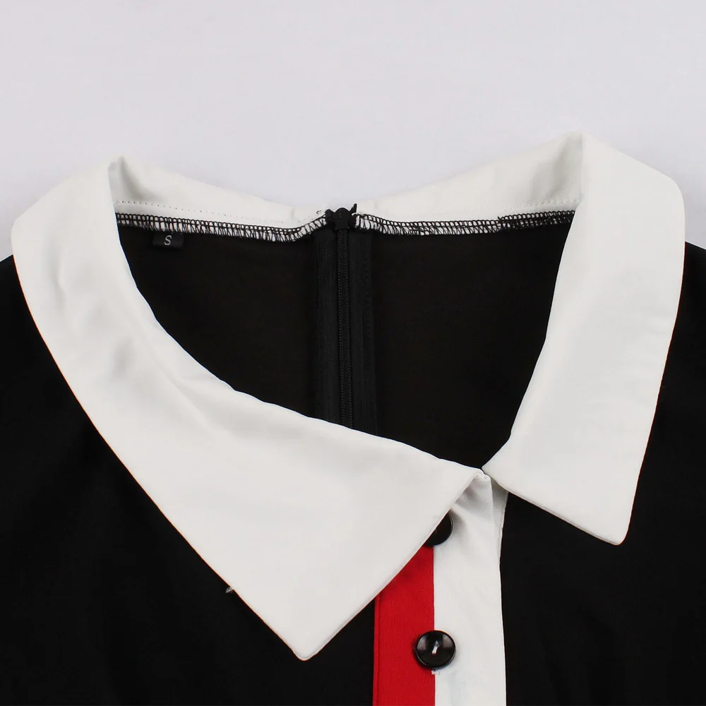 Kenancy контрастное лоскутное женское платье в стиле ретро Осенние с лацканами