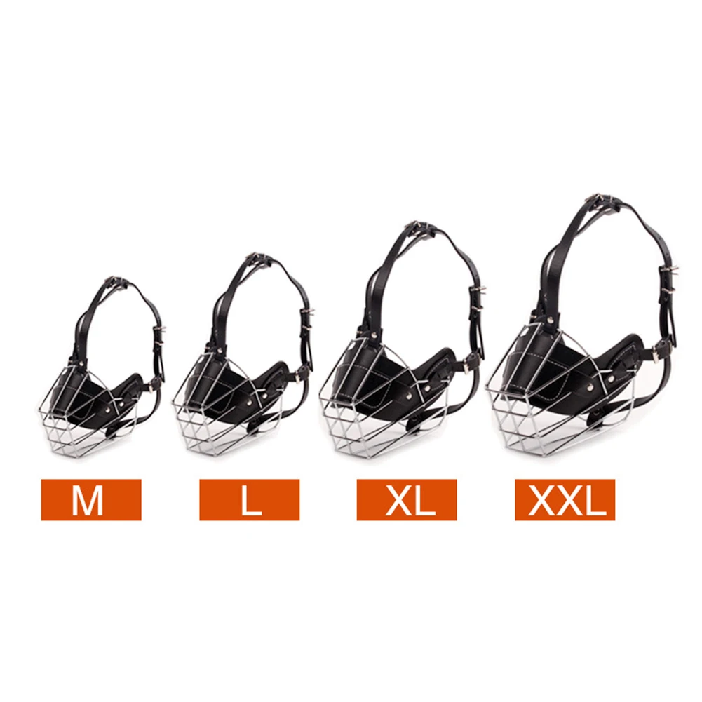 

Pet Dog Mouth Breathable Adjustable Anti-Bite Metal Muzzle Protection Cover Breathable Anti-Bark Training Products