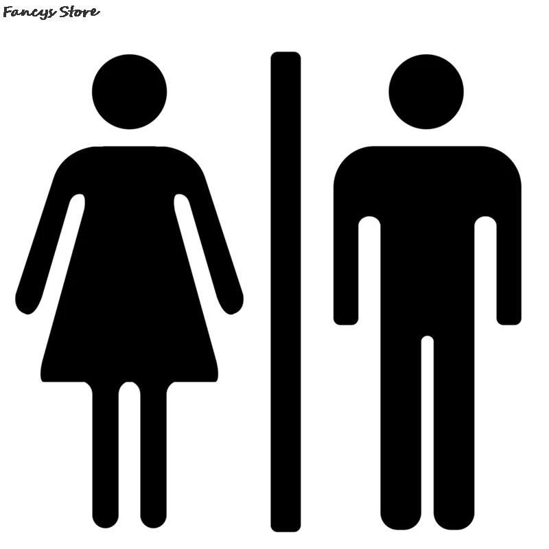 

Toilet Bathroom Bathtub Home Party Hotel Tips Sticker Black Men And Women Shared Toilet Sign Public Place Universal Stickers