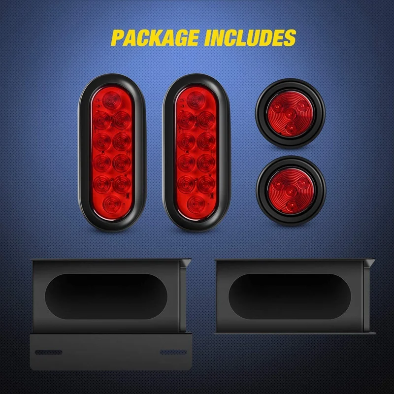 

2PCS Trailer LED Tail Light Rear Side Marker Lights Waterproof Stop Brake Lamp for RV Truck Jeep