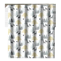 on sale fawn patten waterproof shower curtain set with 8 hooks bathroom curtains 3jl587