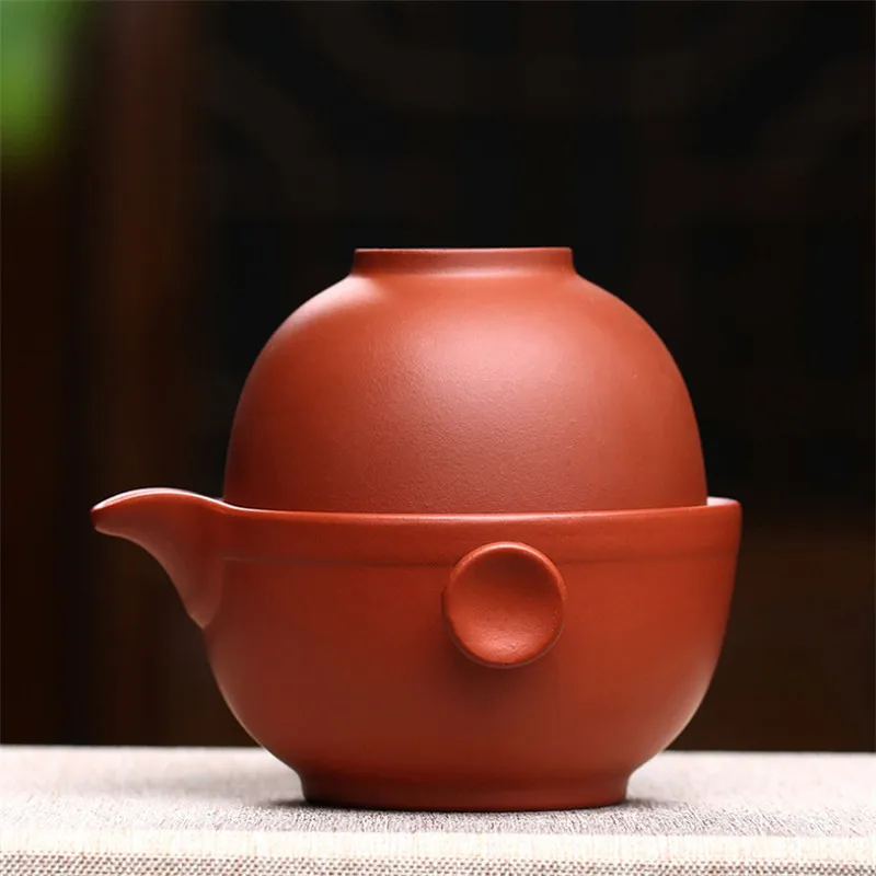 

Yixing Purple Clay Teapot Creative Portable Travel Tea Set Including 1 Pot + Cup Teaware Chinese Kung Fu Drinkware Teacups