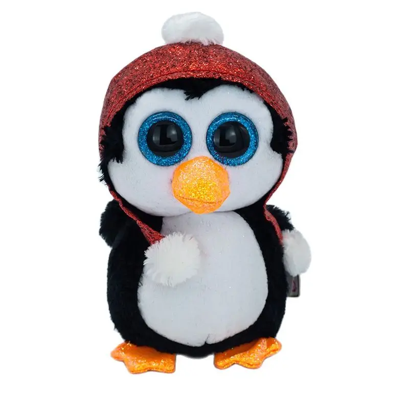 

Ty Beanie Big Eyes Peas Plush Suffed Animal Red Hat Penguin Collection Doll Boys And Girls Child Birthday Christmas Gift 15CM