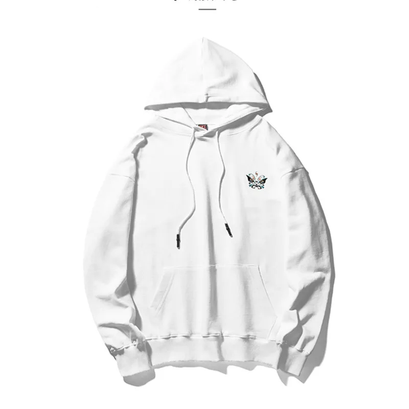 

2020 Harajuku Mens Hoodie Sweatshirt Facial Makeup Printed Hoodies Men Loose Streetwear White Pullover Cotton Spring Clothing