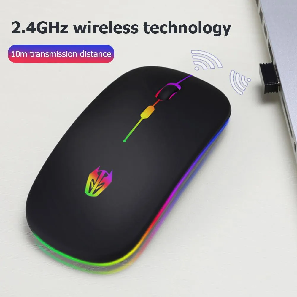

A5 Wireless Micro-USB Rechargeable Mouse Colorful Breathing Light Game Glowing Gaming Mouse Mini Mouse Office Mouse