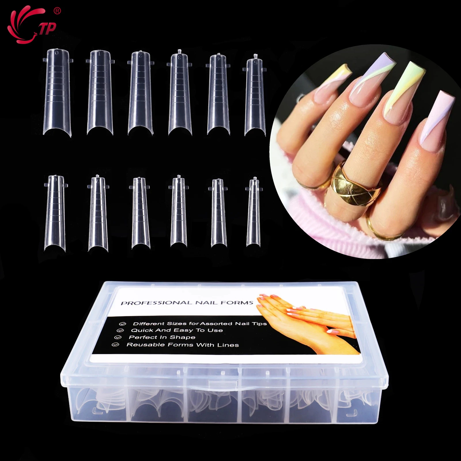 

120 Pcs/Set Fake Nails Tip Mould Accessories for Decoration 2021 New False Nail Tips Molds Full Nail Extension Art Dual Forms