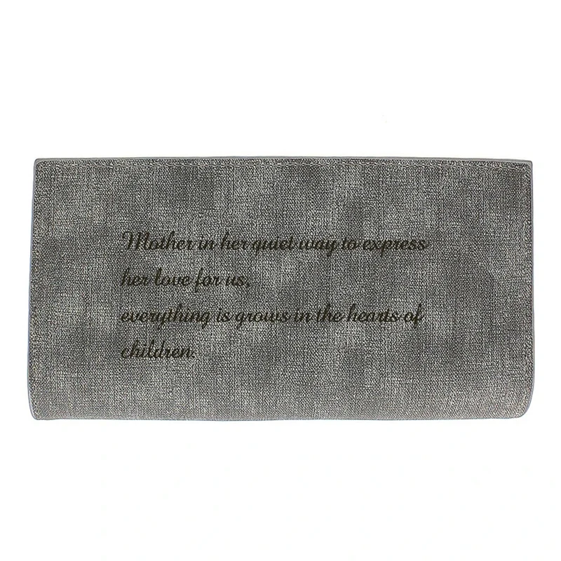 Personalized Custom Long Section Grey Bifold Slim Leather Women's Wallet Engraving Picture Purse Money Clip Mother's Day Gift