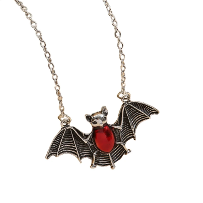 

Черное ожерелье в готическом стиле летучая мышь вампира, черная летучая мышь и кулон из нержавеющей стали, готическое языческое украшение н...