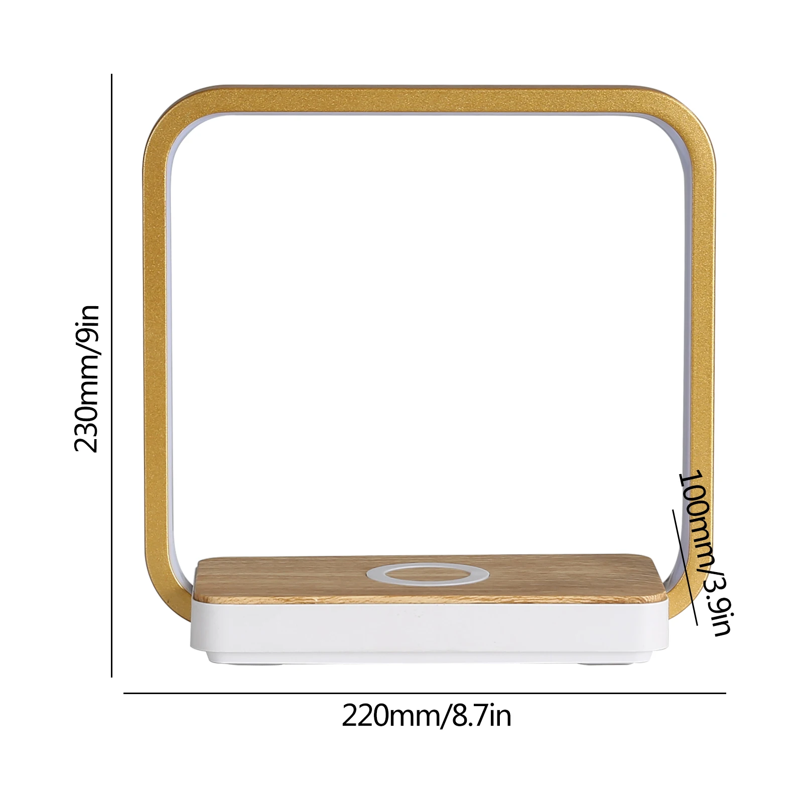 

LED Wireless Charger Light, 10W Square Bedside Table Light, Reading Lamp