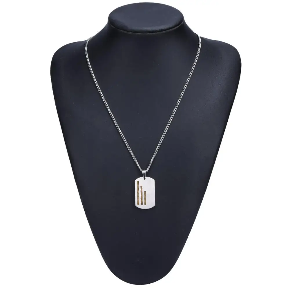 

Fashionable Couple Simple Army Card Pendant Stainless Steel Military Brand Pendant Necklace Hip Hop Popular Logo Jewelry